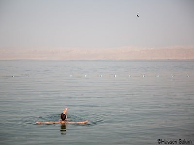 Floating in the Dead Sea