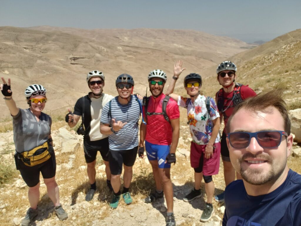 The Jordan Bike Trail: A Complete Guide to Cycling Jordan from North to South 3 A cycling group on the Jordan Bike Trail between Madaba and Mukawir