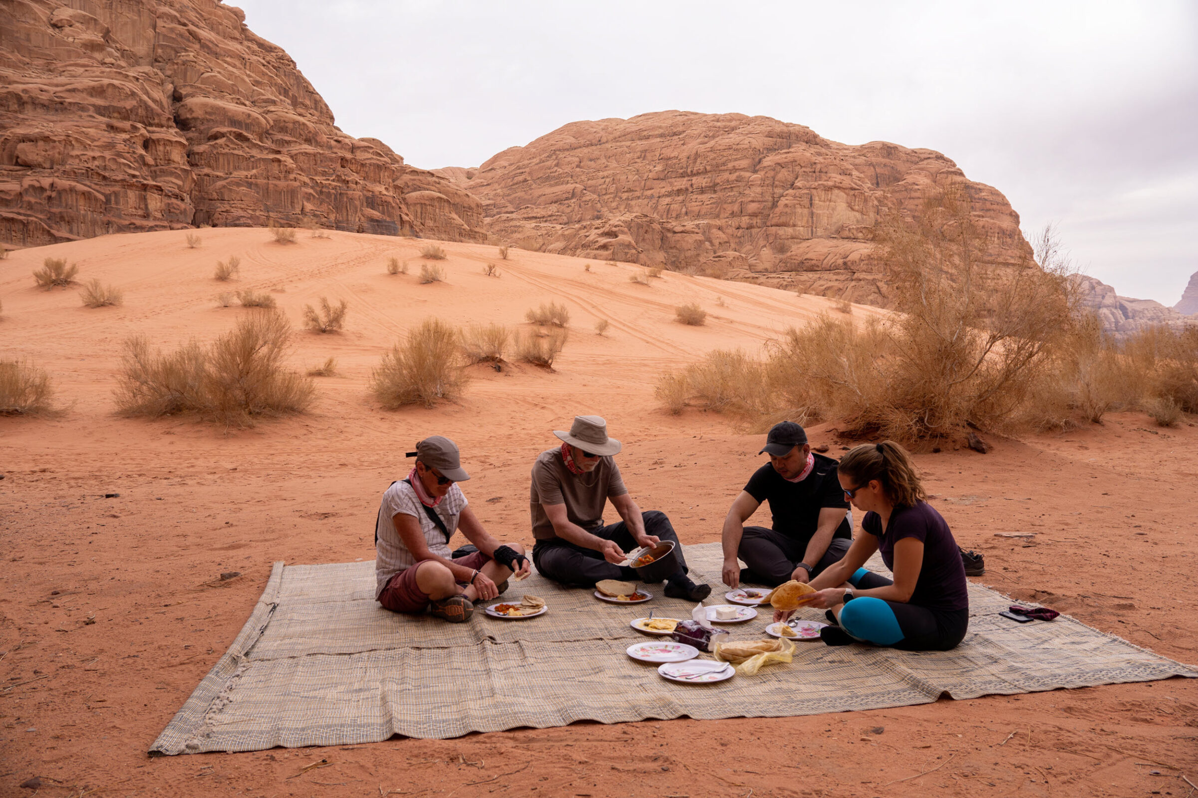 Lunch in the desert of Wadi Rum